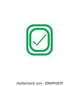 Check mark green line icons. Vector illustration. - Vector