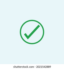 Check mark green line icons. Vector illustration. - Vector