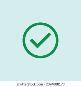 Check mark green line icons. Vector illustration. - Vector