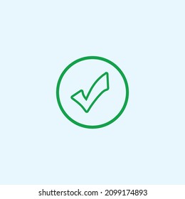 Check mark green line icons. Vector illustration. - Vector