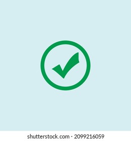 Check mark green line icons. Vector illustration. - Vector