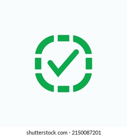 Marcar iconos de línea verde. Ilustración vectorial. - Vector
