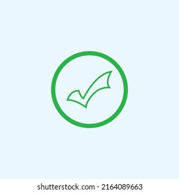 Check mark green line icons. Vector illustration. - Vector