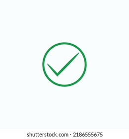 Check mark green line icons. Vector illustration. - Vector