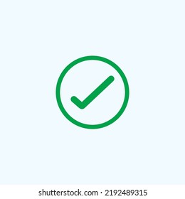Check mark green line icons. Vector illustration. - Vector