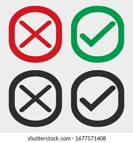 Marque los iconos de las líneas verde, rojo y negro. Ilustración vectorial. - Vector