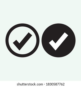 Check mark green and red line icons. Vector illustration. eps - Vector