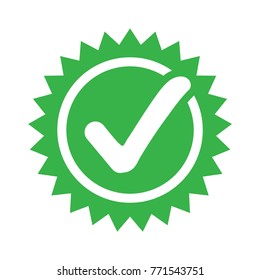 Check mark green star flash