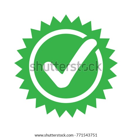 Check mark green star flash