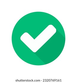 Marque la marca verde en círculo. aceptar, concepto correcto. Aceptación de los resultados de la votación.