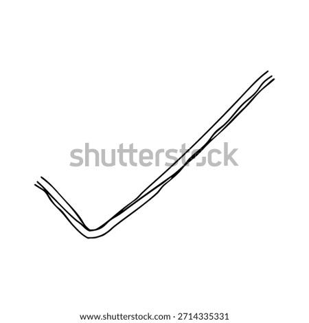Check mark hand drawn icon Monochrome vector illustration with multiple overlapping lines