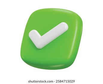 Check mark icon 3d render concept of check list button best choice for right, success, tick, accept, agree on application vector illustration