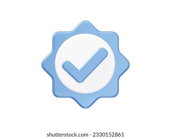 Check mark icon 3d rendering vector illustration