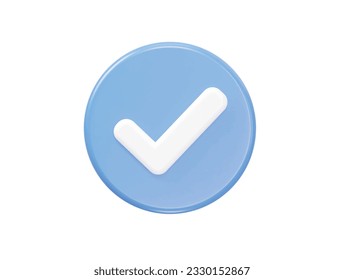Check mark icon 3d rendering vector illustration