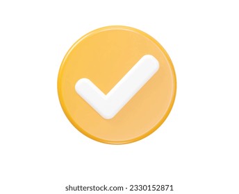 Check mark icon 3d rendering vector illustration