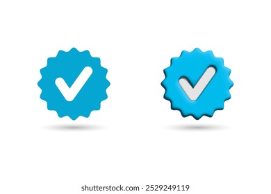 Icono de marca de verificación. Marca de verificación 3D, Ilustración vectorial de ícono de verificación.