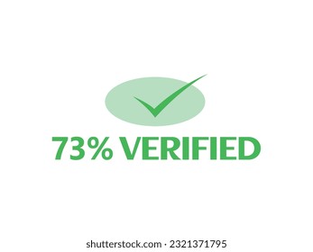 Markensymbol mit 73 % Verified icon Markierung und stempeln fantastische Vektorgrafik-Vektorgrafik-Vektorgrafik-Illustration mit Grün
Farbkombination auf weißem Hintergrund
