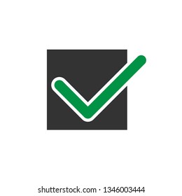 Check Mark Icon. Approve or Aggree Illustration As A Simple Vector Sign & Trendy Symbol for Design and Websites, Presentation or Mobile Application.  