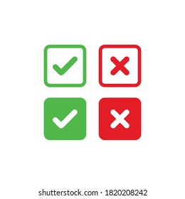 check mark icon, approve icon disapprove icon vector symbol isolated illustration 