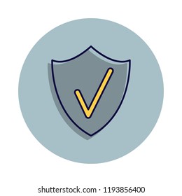 check mark icon in badge style. One of web collection icon can be used for UI, UX