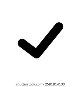Check Mark Icon in black. editable color