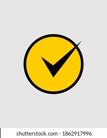 Check mark icon in black and yellow