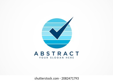 marca de verificación icono patrón de logotipo de color azul