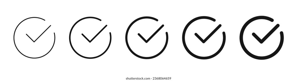 icono de marca de verificación , icono de casilla de verificación con signo aprobado , marca de verificación marcar iconos con casilla de verificación , símbolo de casilla de verificación marco de círculo