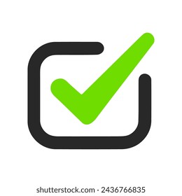 Check mark icon. Check box on white background. Vector illustration