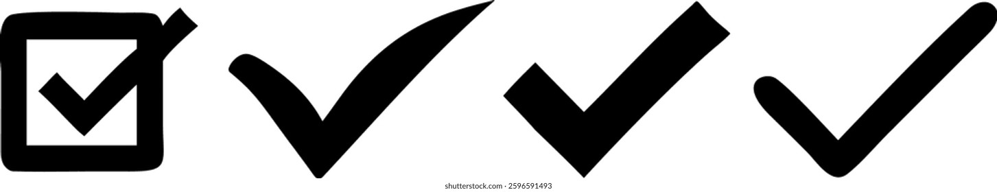 check mark icon, check box, Tick symbol vector art illustration