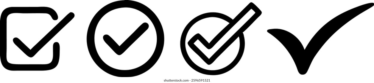 check mark icon, check box, Tick symbol vector art illustration
