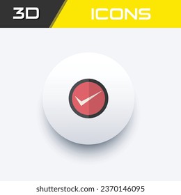 Check mark icon, business 3D icon editable file