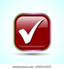 Check Mark Icon Button Set Design Illustration Tick Symbol