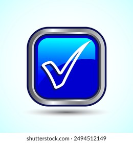 Check Mark Icon Button Set Design Illustration Tick Symbol