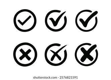 Check mark icon button set