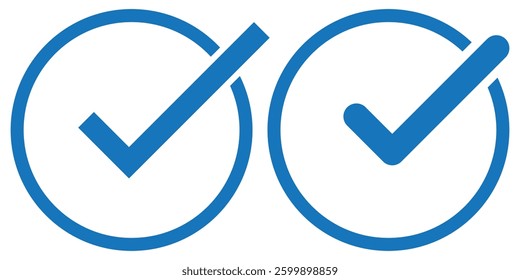 Check mark icon button set. Check box icon with right and wrong buttons and yes or no checkmark icons in green tick box and red cross. Isolated checkmark symbol, right and wrong sign concept. EPS 10.