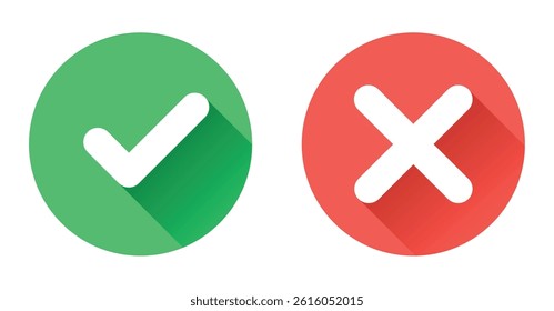 Check mark icon button set. Isolated checkmark symbol, right and wrong sign concept. accept checkmark icons tick box checked. Approve symbol.