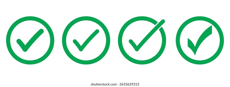 Check mark icon button set. Check box icon with right and wrong buttons and yes or no checkmark icons in green tick box and red cross. Isolated checkmark symbol, right and wrong sign concept.