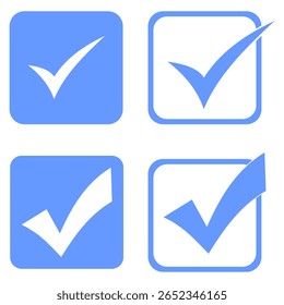 Botão de ícone de marca de seleção definido. Conjunto de ícones de verificação ou marcação para design