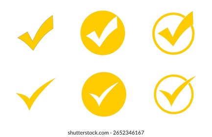 Botão de ícone de marca de seleção definido. Conjunto de ícones de verificação ou marcação para design