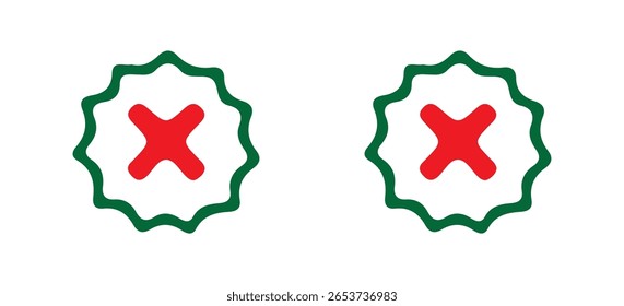 Check mark icon button set. green tick box and red cross vector illustration eps 10