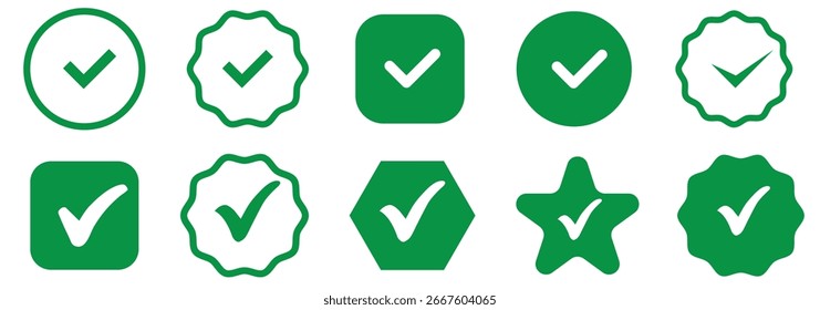 check mark icon button set. check box icon with right symbol. tick symbol. checkmark vector set. Checked check box sign.