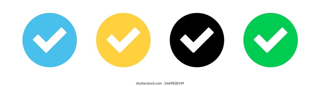 ícone de marca de seleção botão definido. ícone de caixa de seleção com botões corretos e errados e ícones de marca de seleção sim ou não na caixa de seleção verde e cruz vermelha. ilustração de vetor