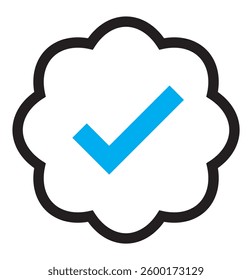 
Check mark icon button . Simple checkmark in a box set with different line width. Correct, approved symbol. Vector icons in flat style.