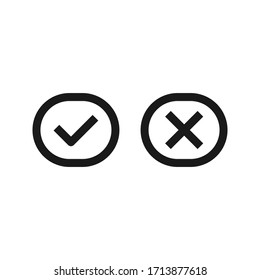 Check Mark Icon, Checked, Yes And No Icon Editable. Vector Illustration