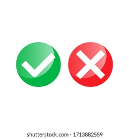 Check Mark Icon, Checked, yes and no icon editable. vector illustration