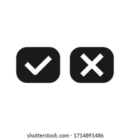 Check Mark Icon, Checked, yes and no icon editable. vector illustration