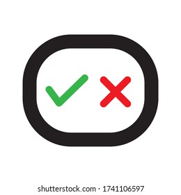 Check Mark Icon, Checked, "yes" and "no" 