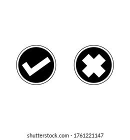Marcar icono, marcado, sí y ningún icono editable. ilustración vectorial eps.6