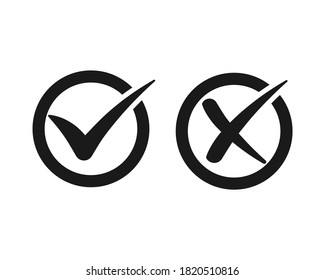 Markieren Sie Symbol markieren, Checked, ja und nein. Farbe editierbar. Vektorgrafik